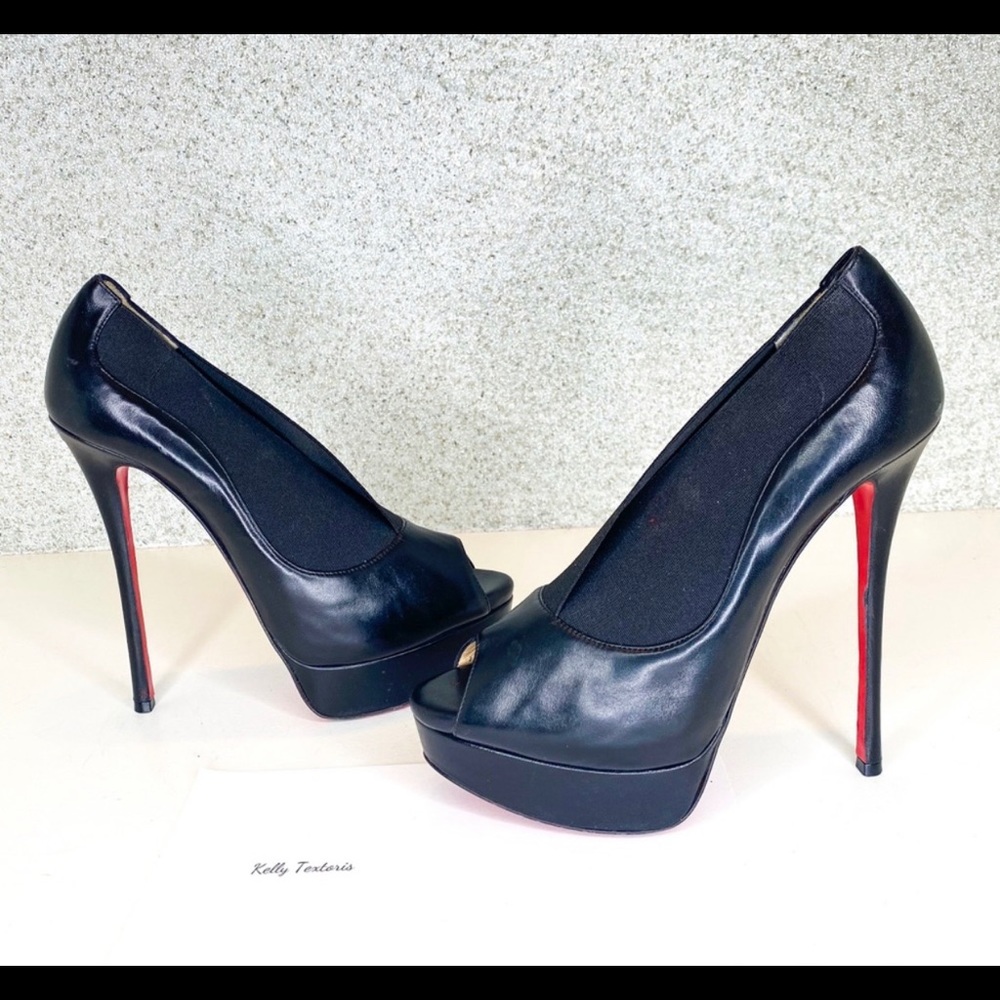 Christian Louboutin Elastic Peep Toe Platform Boot